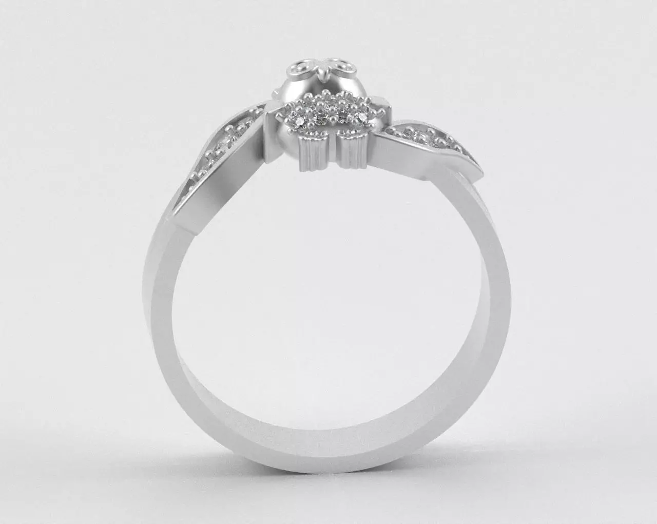 Owl Ring with Side Leaves 3D print model_20