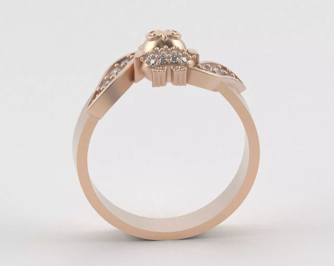 Owl Ring with Side Leaves 3D print model_14