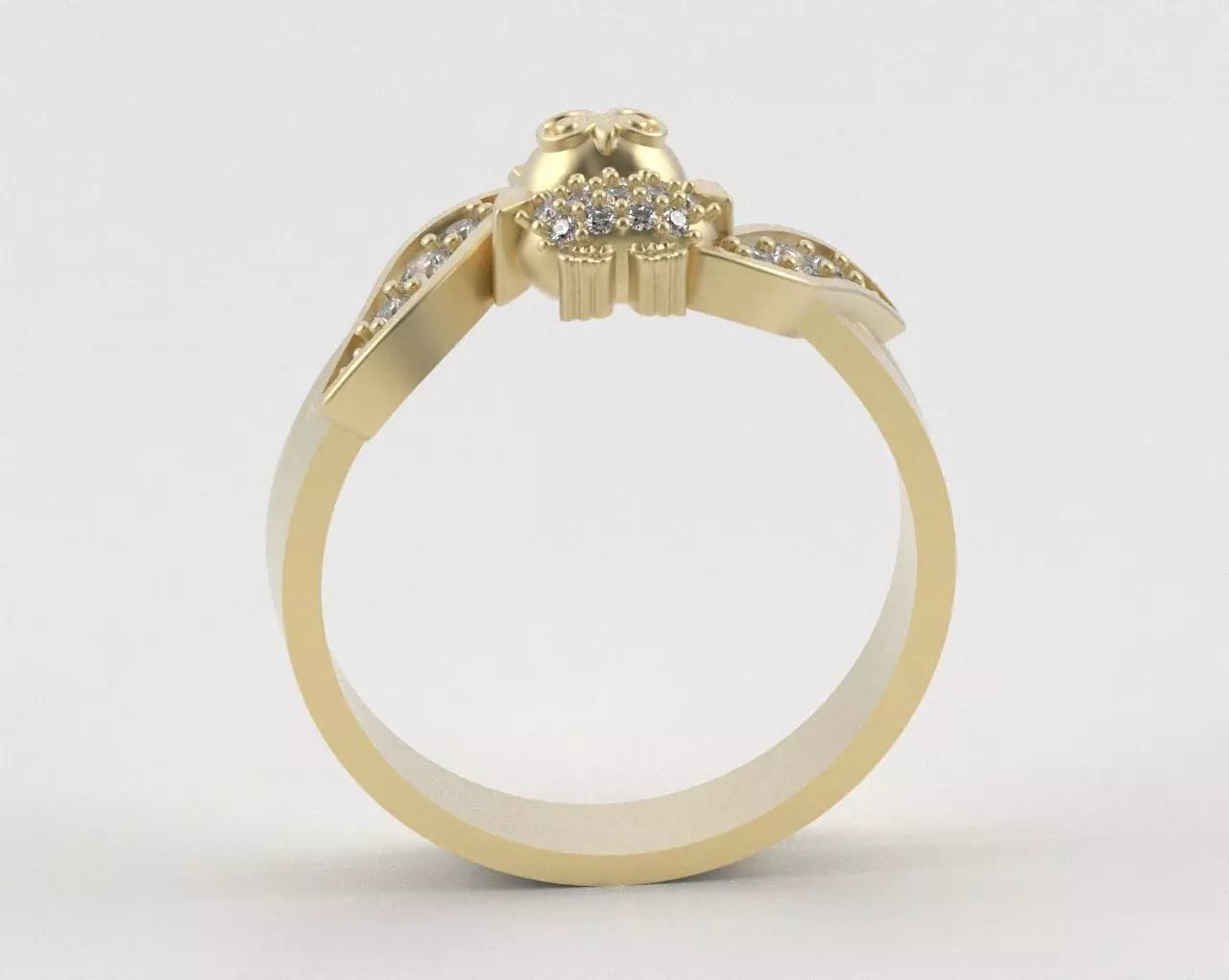 Owl Ring with Side Leaves 3D print model_26