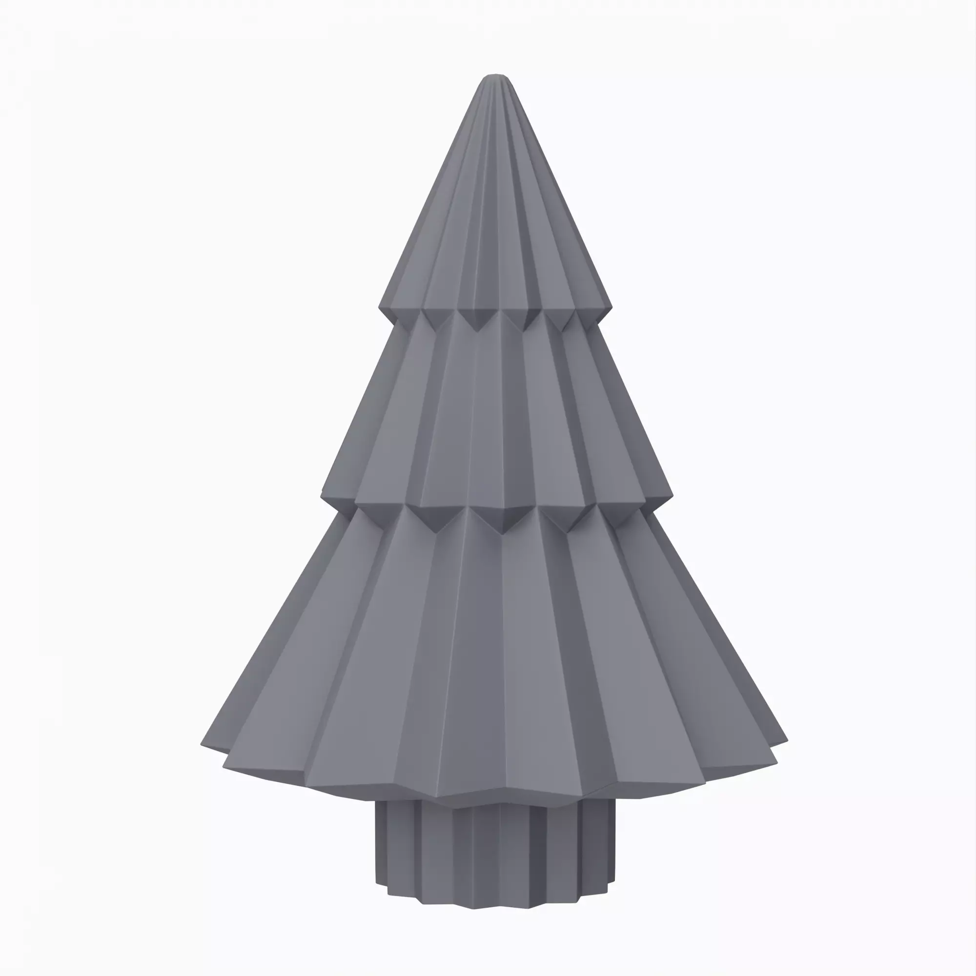 Origami Folded Christmas Tree Set STL - Print in Place 3D print model_6