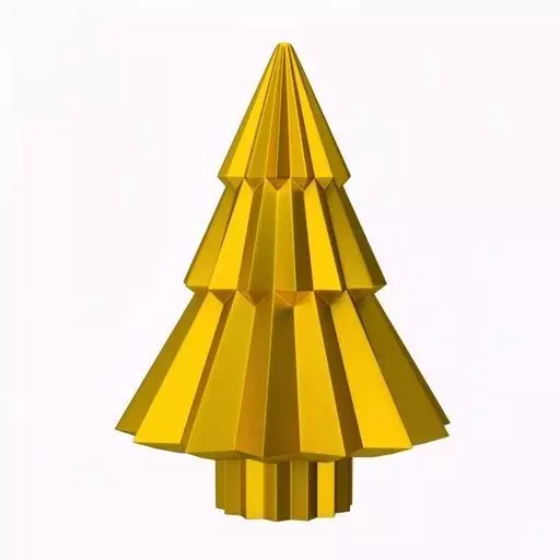 Origami Folded Christmas Tree Set STL - Print in Place 3D print model_5