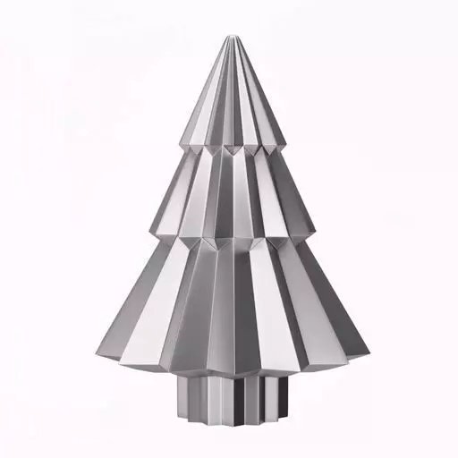 Origami Folded Christmas Tree Set STL - Print in Place 3D print model_4