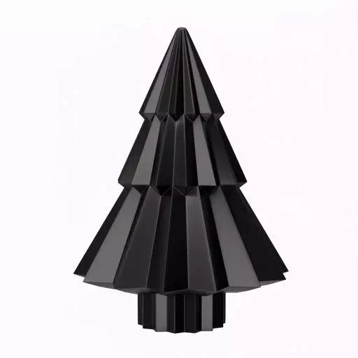 Origami Folded Christmas Tree Set STL - Print in Place 3D print model_3