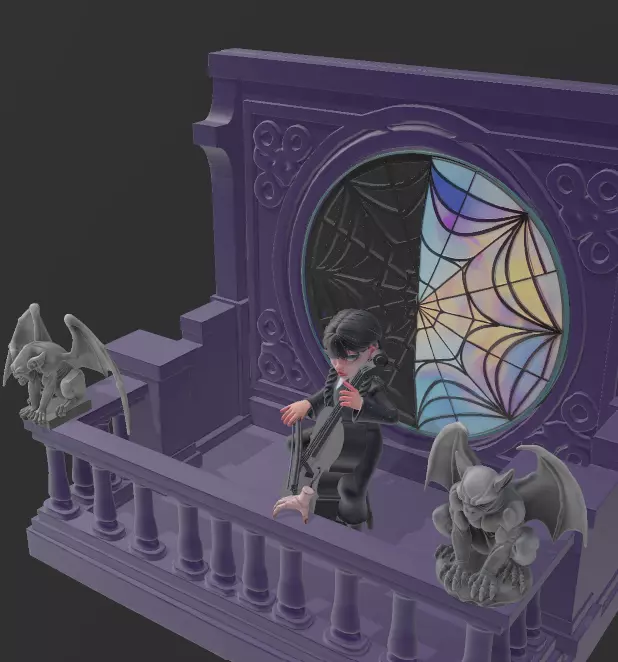 Wednesday Addams 3D print model_4