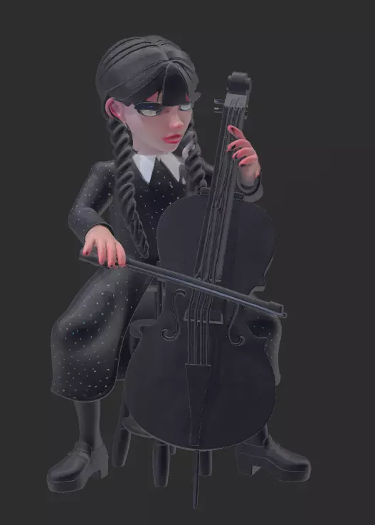 Wednesday Addams 3D print model_10