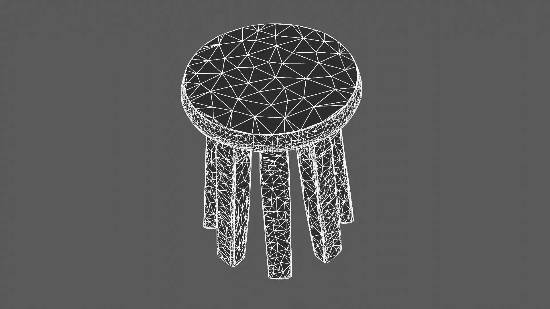 Minimalist Wooden Stool 3D Model 3D model_9