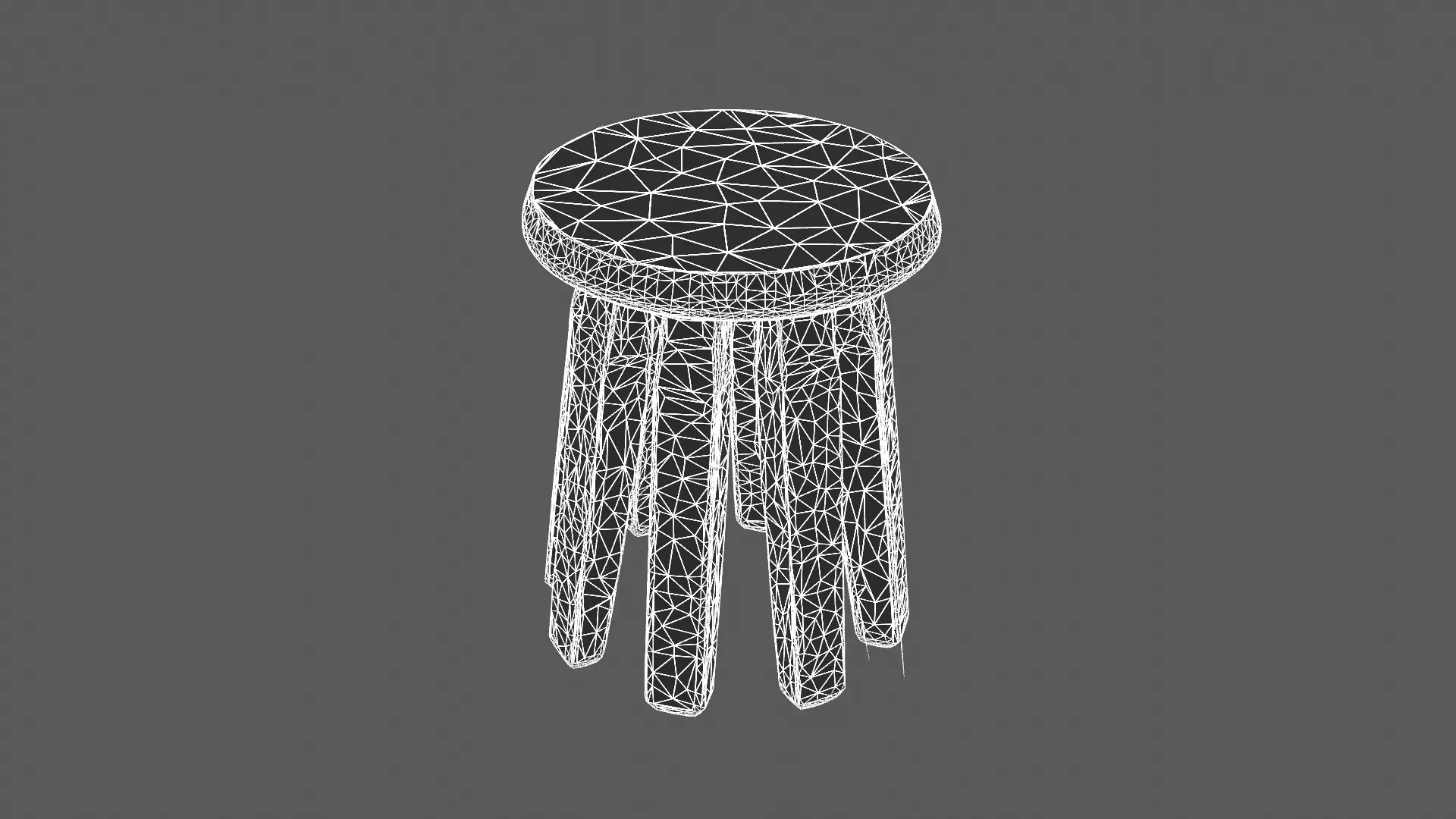 Minimalist Wooden Stool 3D Model 3D model_6