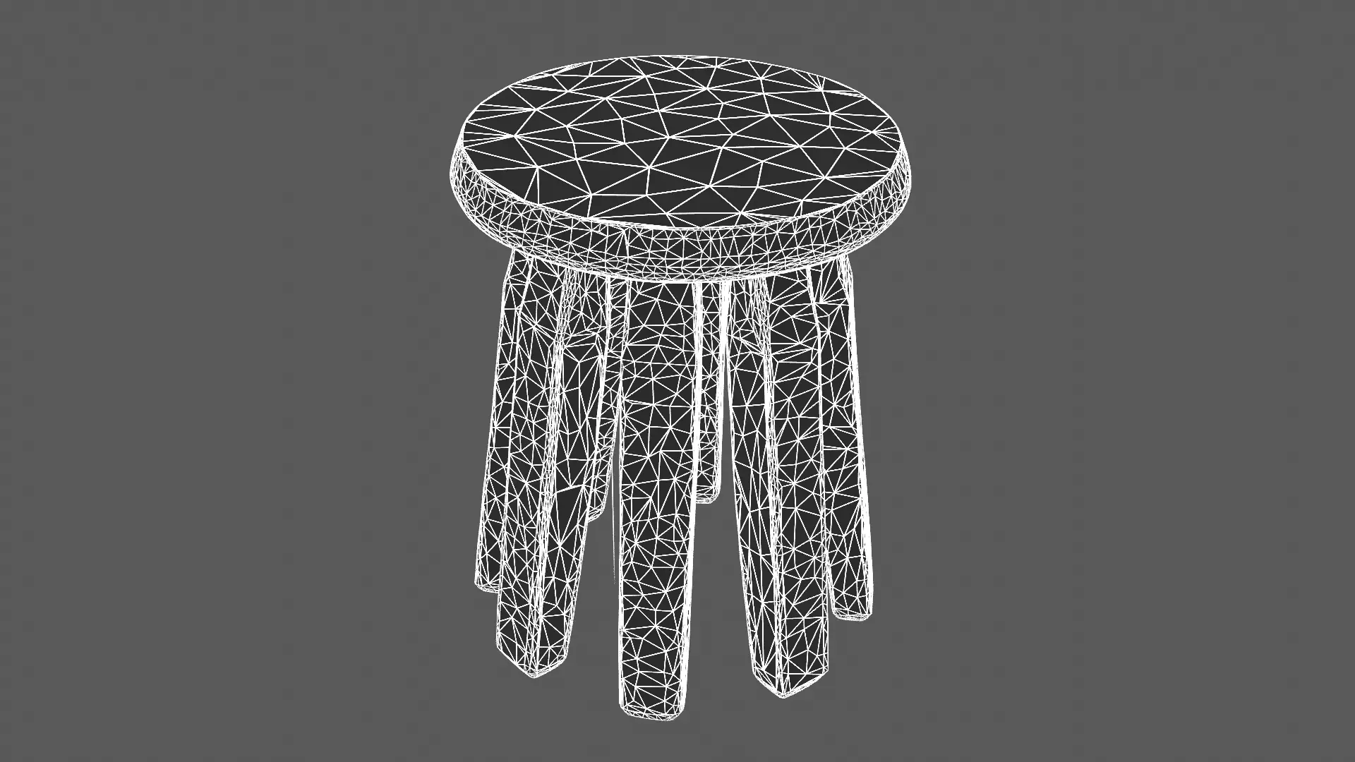 Minimalist Wooden Stool 3D Model 3D model_5