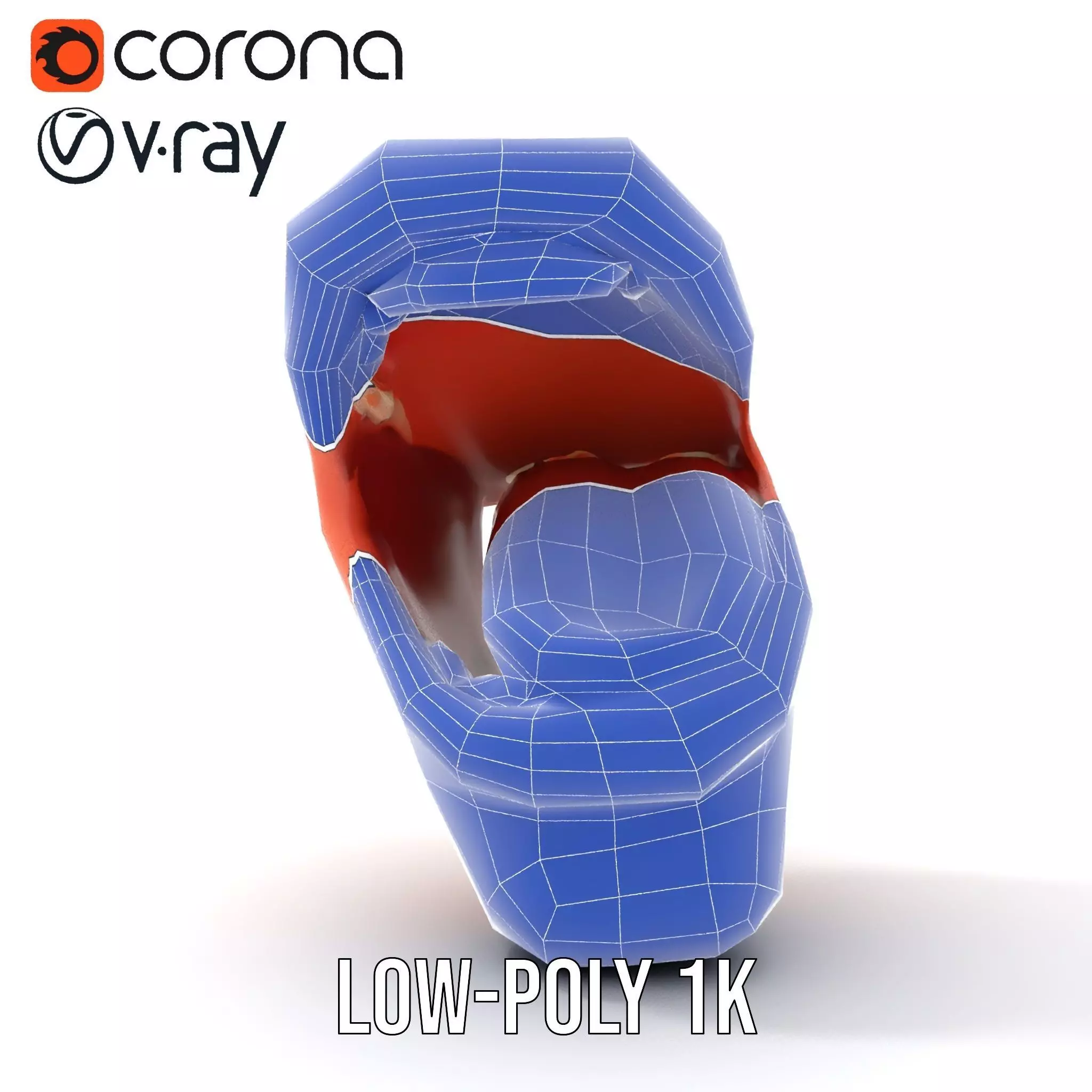 Realistic Human Mouth model pack Low-poly 3D model_31