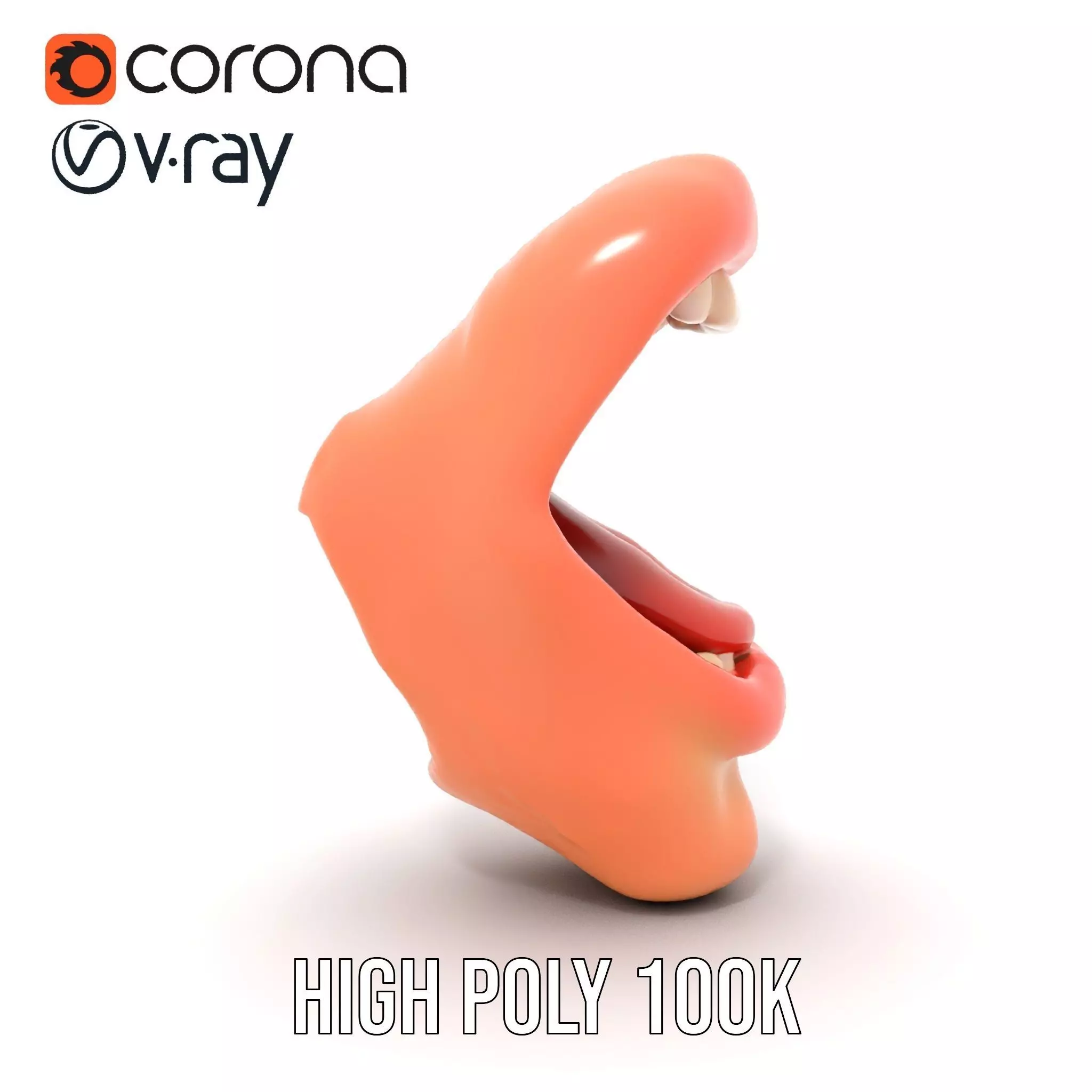 Realistic Human Mouth model pack Low-poly 3D model_23