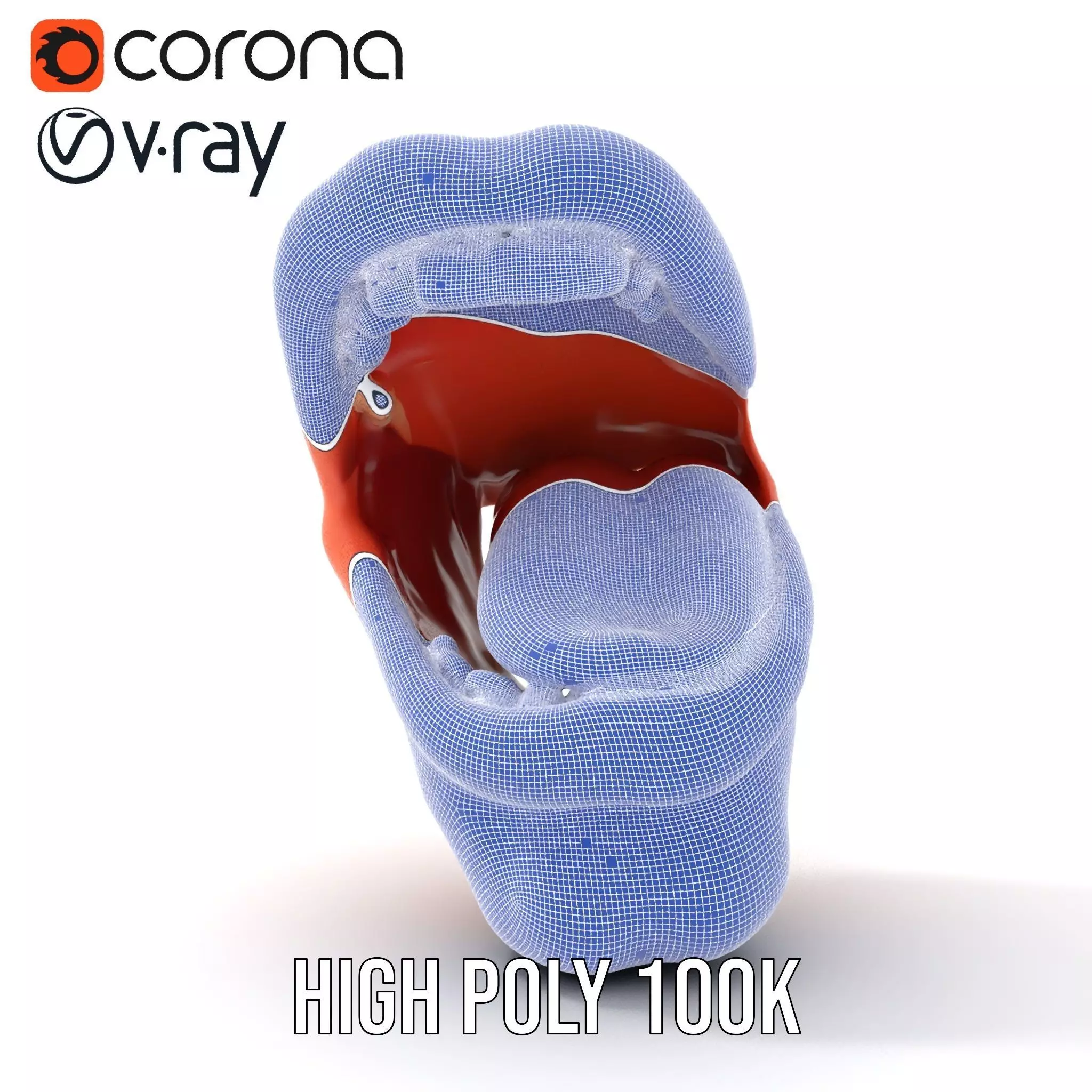 Realistic Human Mouth model pack Low-poly 3D model_32