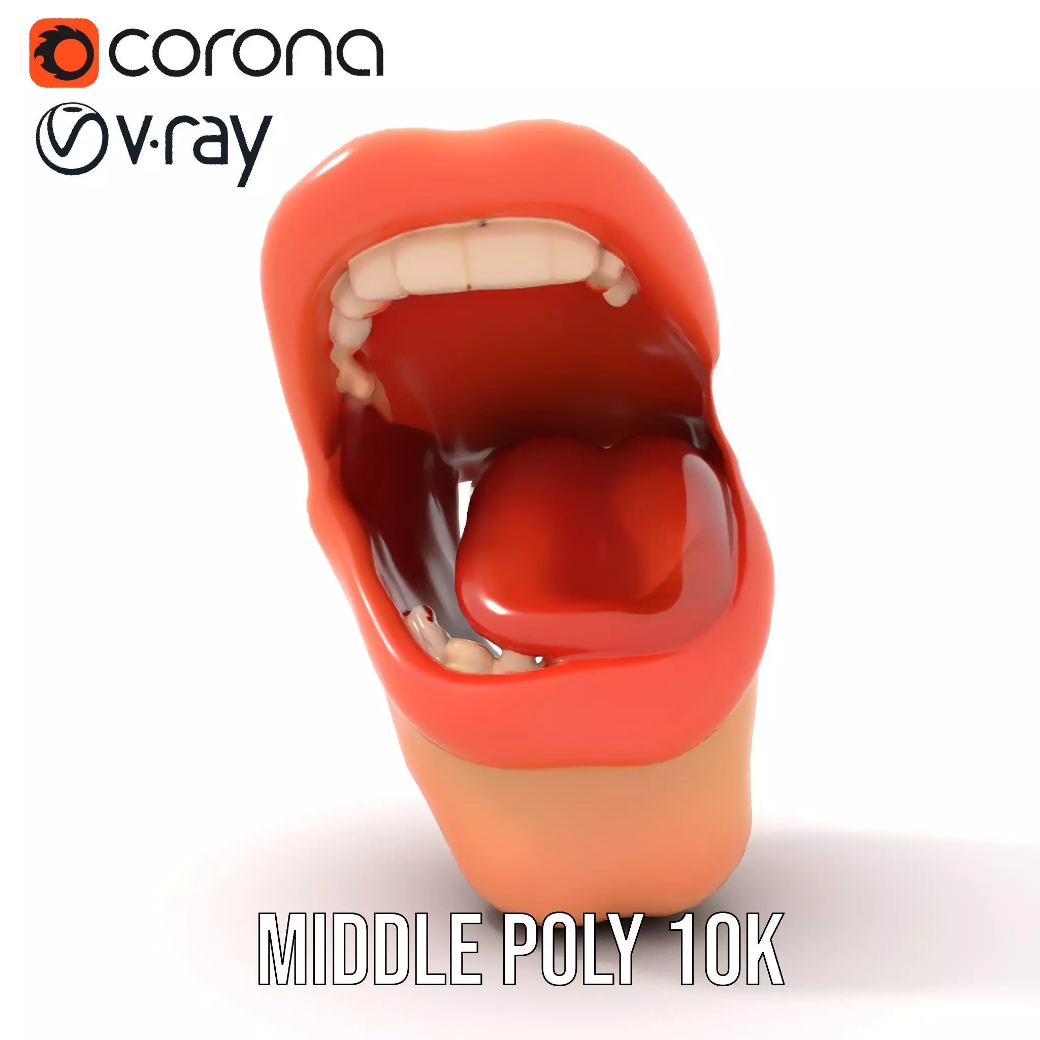 Realistic Human Mouth model pack Low-poly 3D model_11