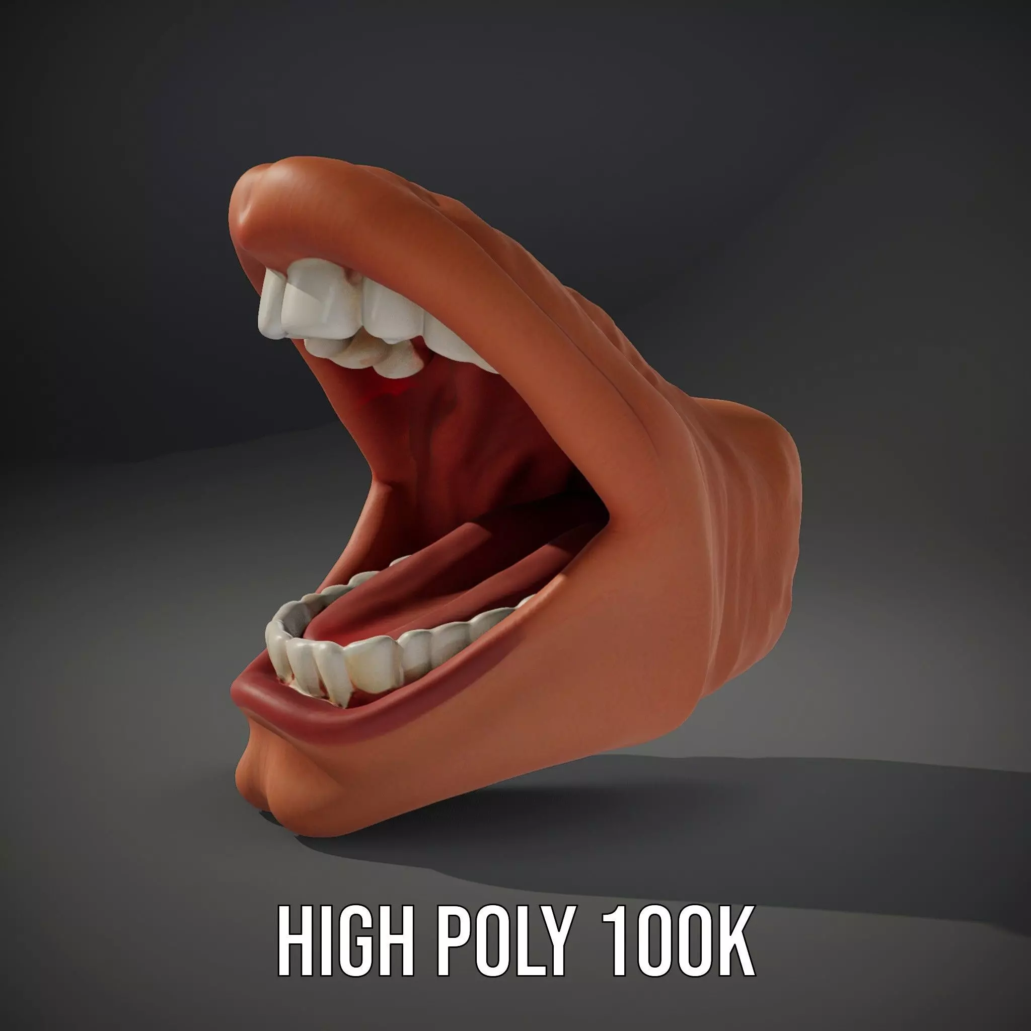 Realistic Human Mouth model pack Low-poly 3D model_10