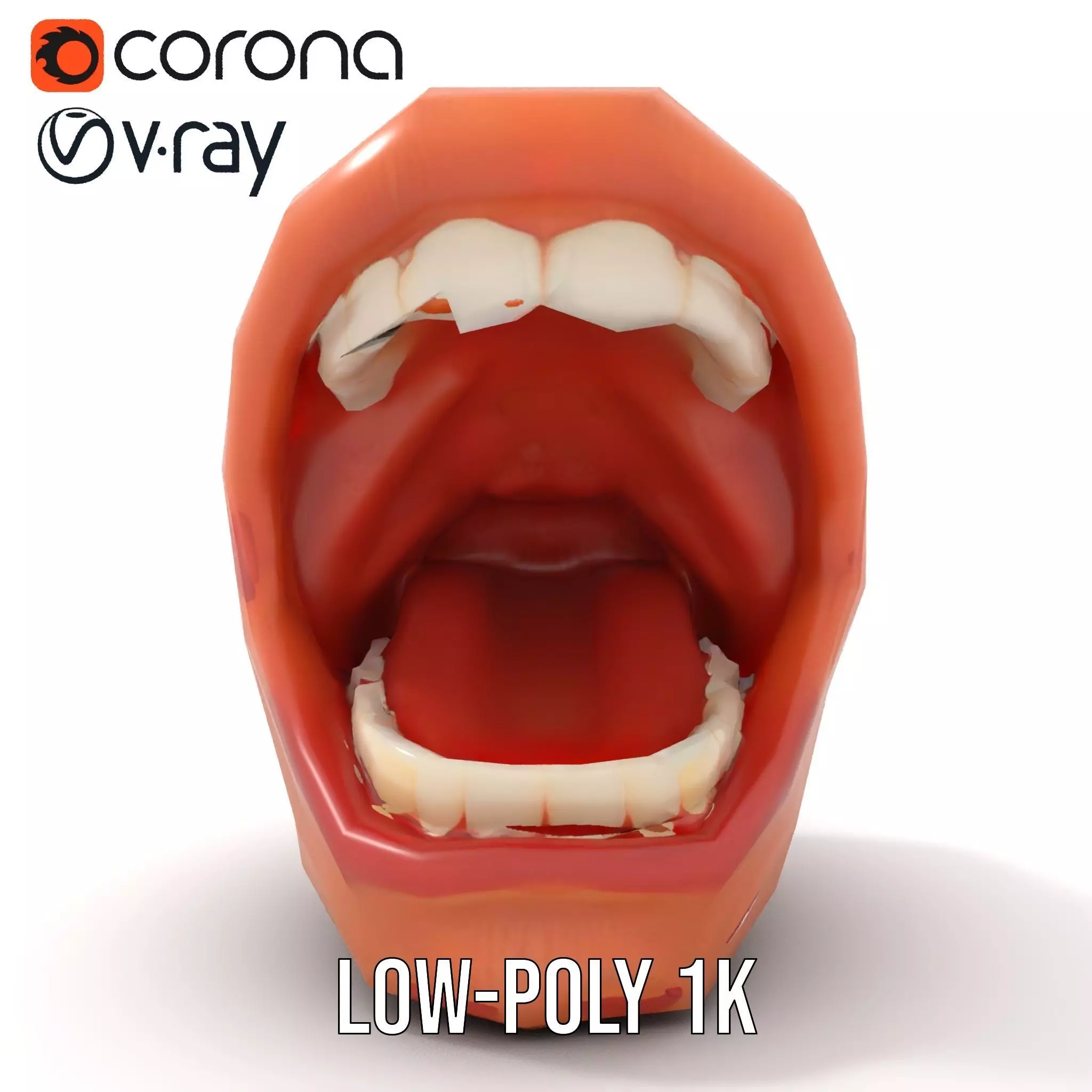 Realistic Human Mouth model pack Low-poly 3D model_9