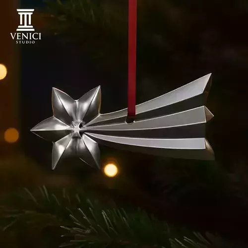 Shooting Star Christmas Ornament STL - Print in Place 3D print model