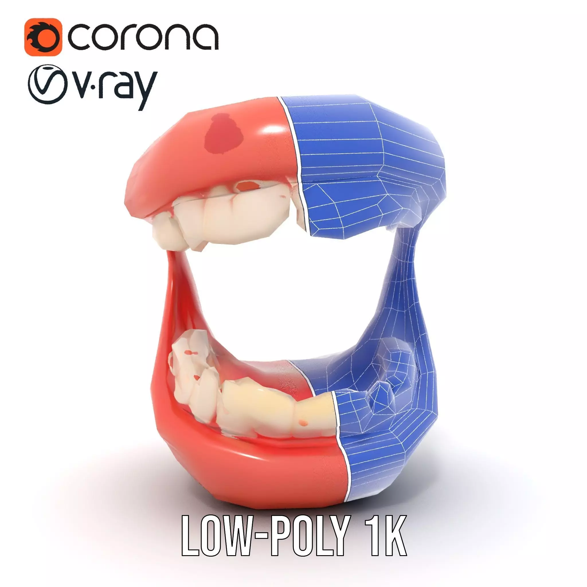 Realistic Teeth and Gums model pack Low-poly 3D model_24