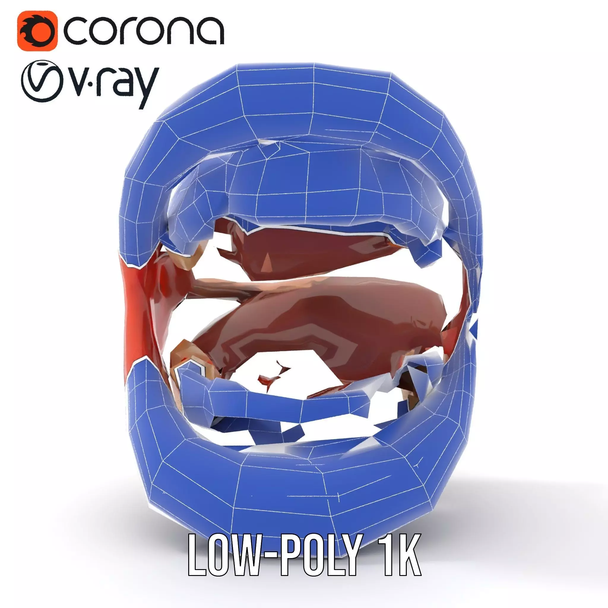 Realistic Human Mouth model pack Low-poly 3D model_23