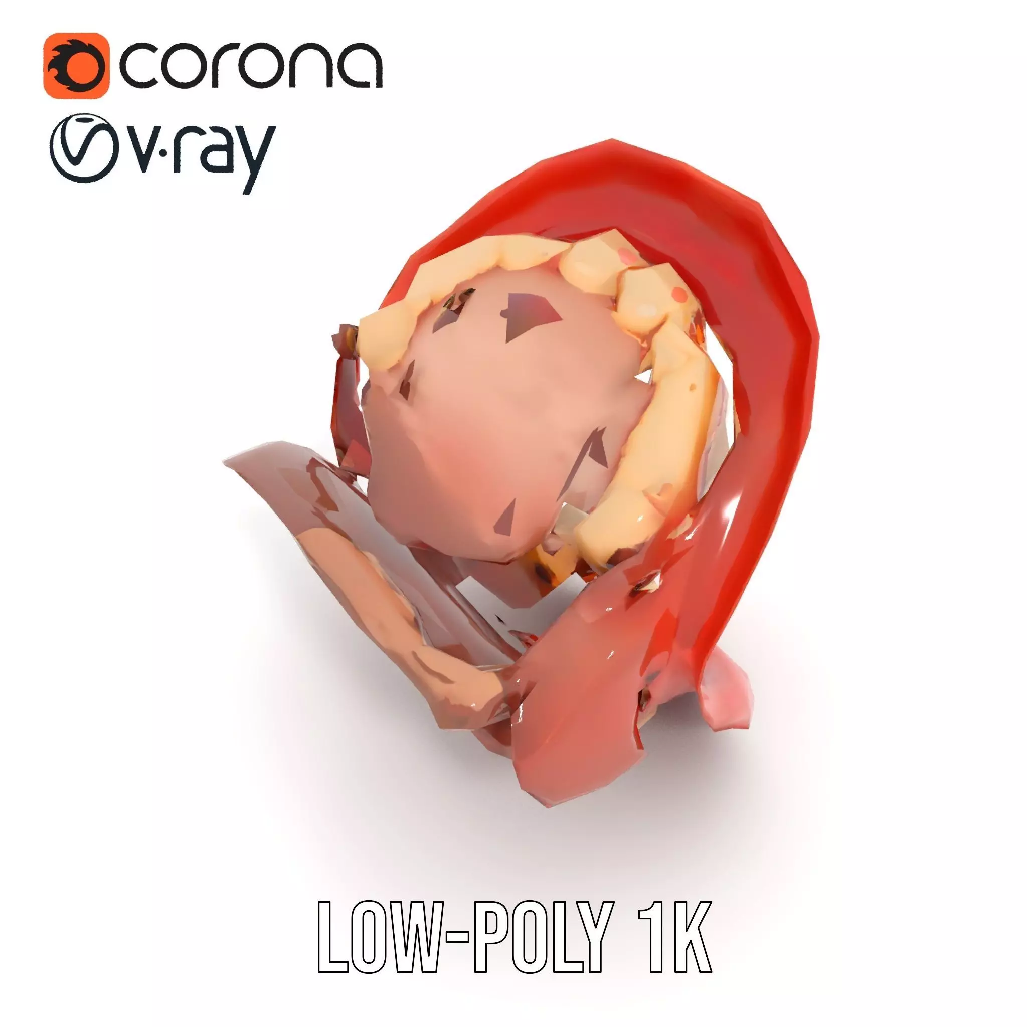 Realistic Human Mouth model pack Low-poly 3D model_7