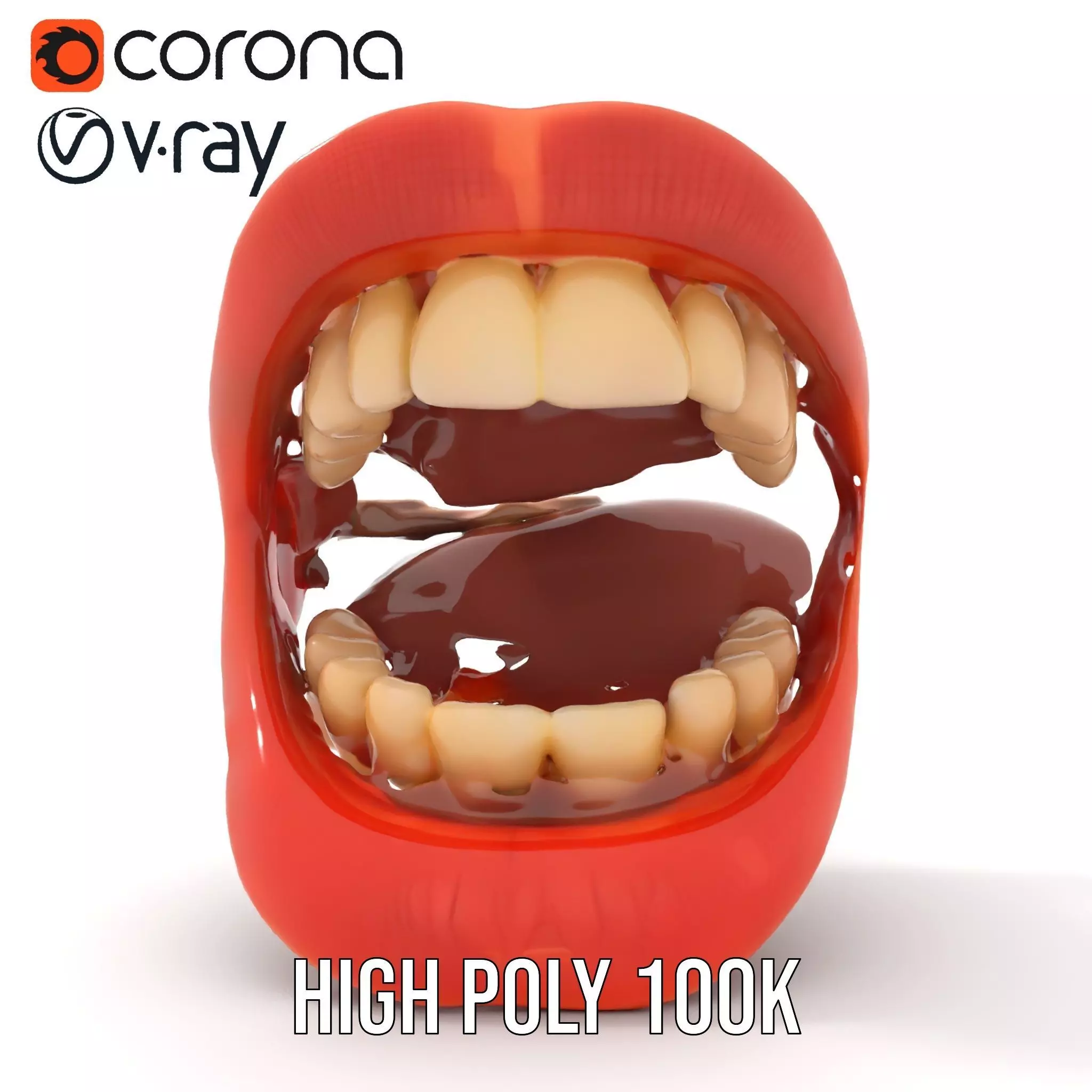 Realistic Human Mouth model pack Low-poly 3D model_21
