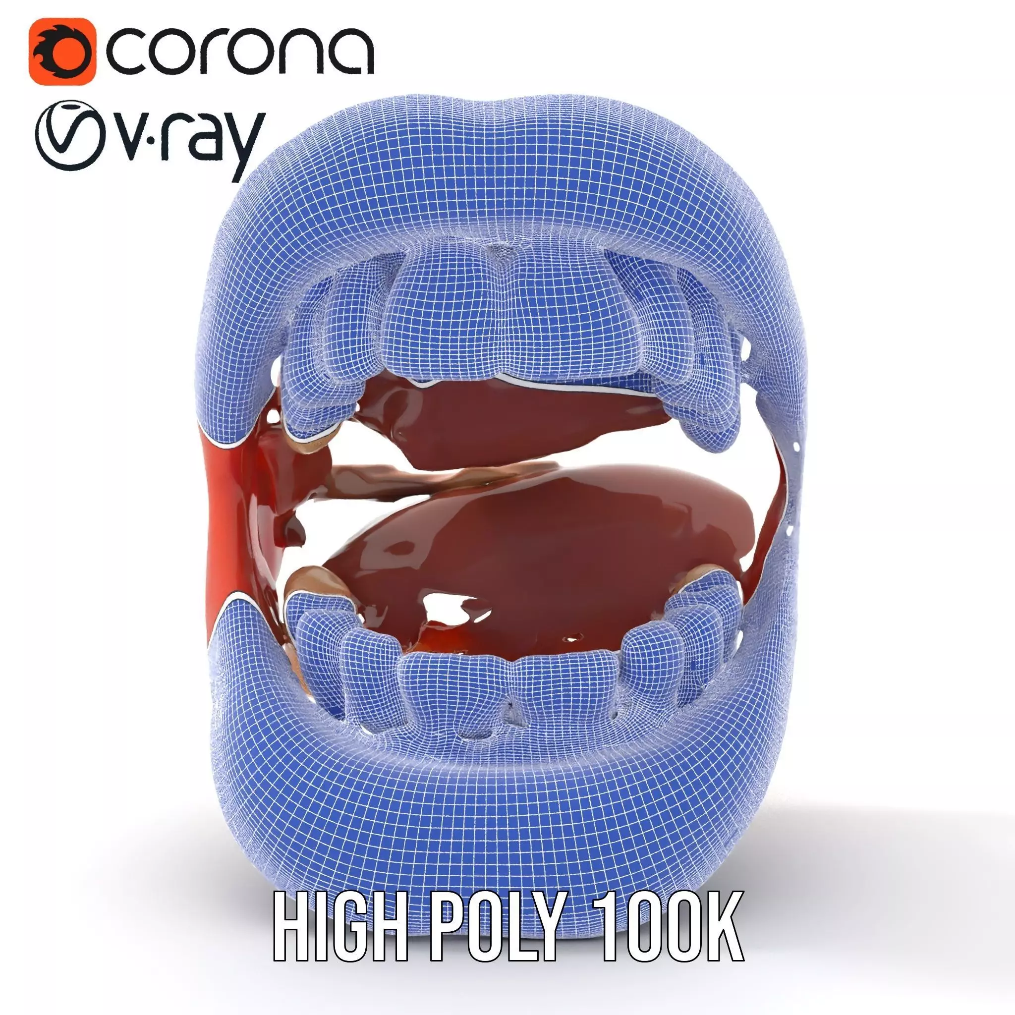 Realistic Human Mouth model pack Low-poly 3D model_34