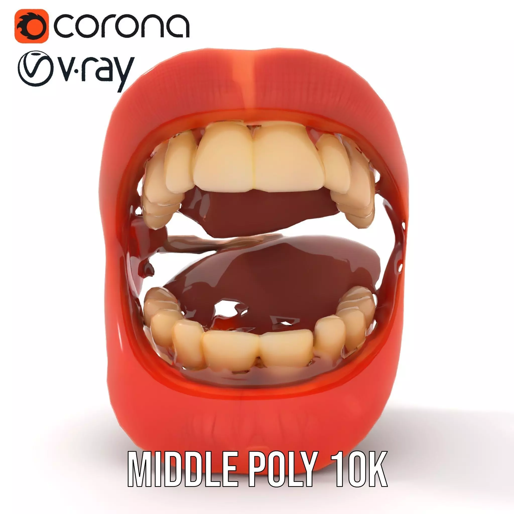 Realistic Human Mouth model pack Low-poly 3D model_5
