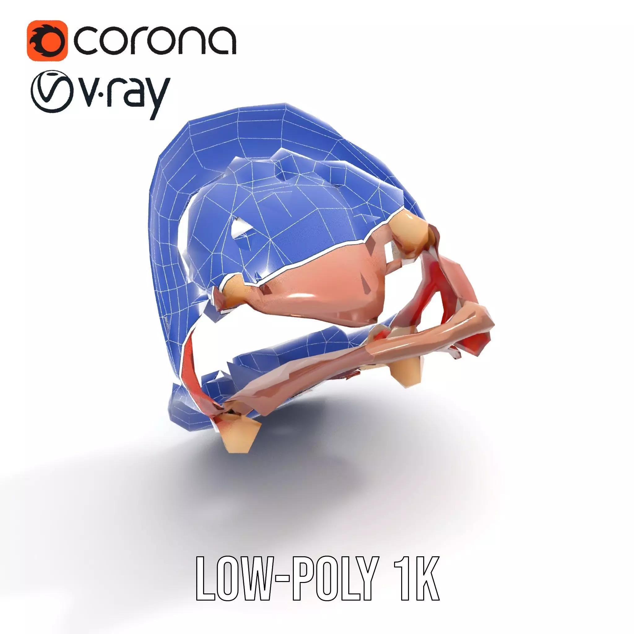 Realistic Human Mouth model pack Low-poly 3D model_17