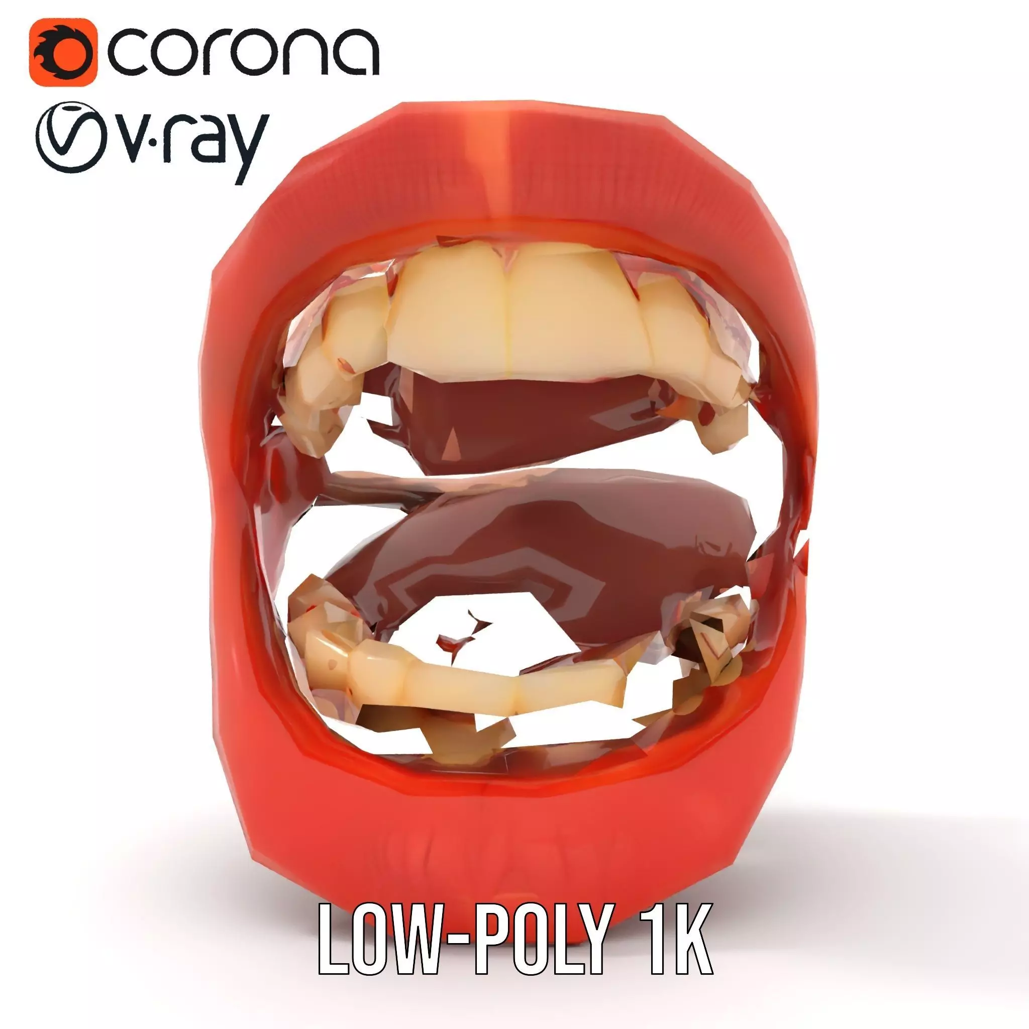 Realistic Human Mouth model pack Low-poly 3D model_12