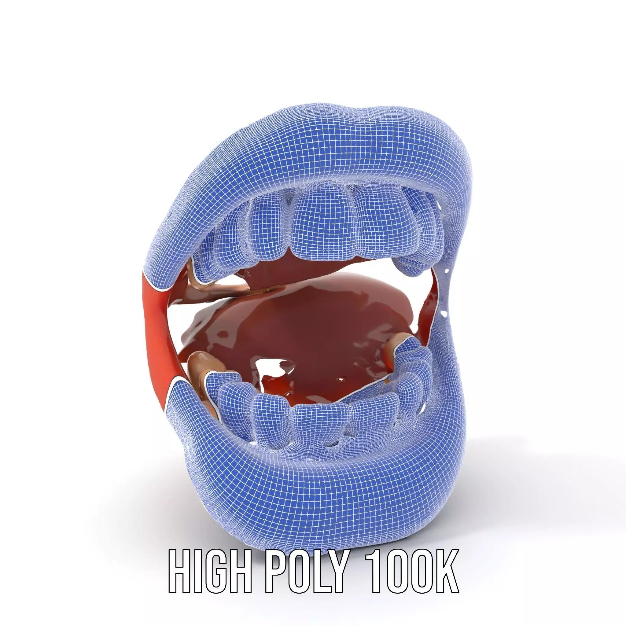 Realistic Human Mouth model pack Low-poly 3D model_4