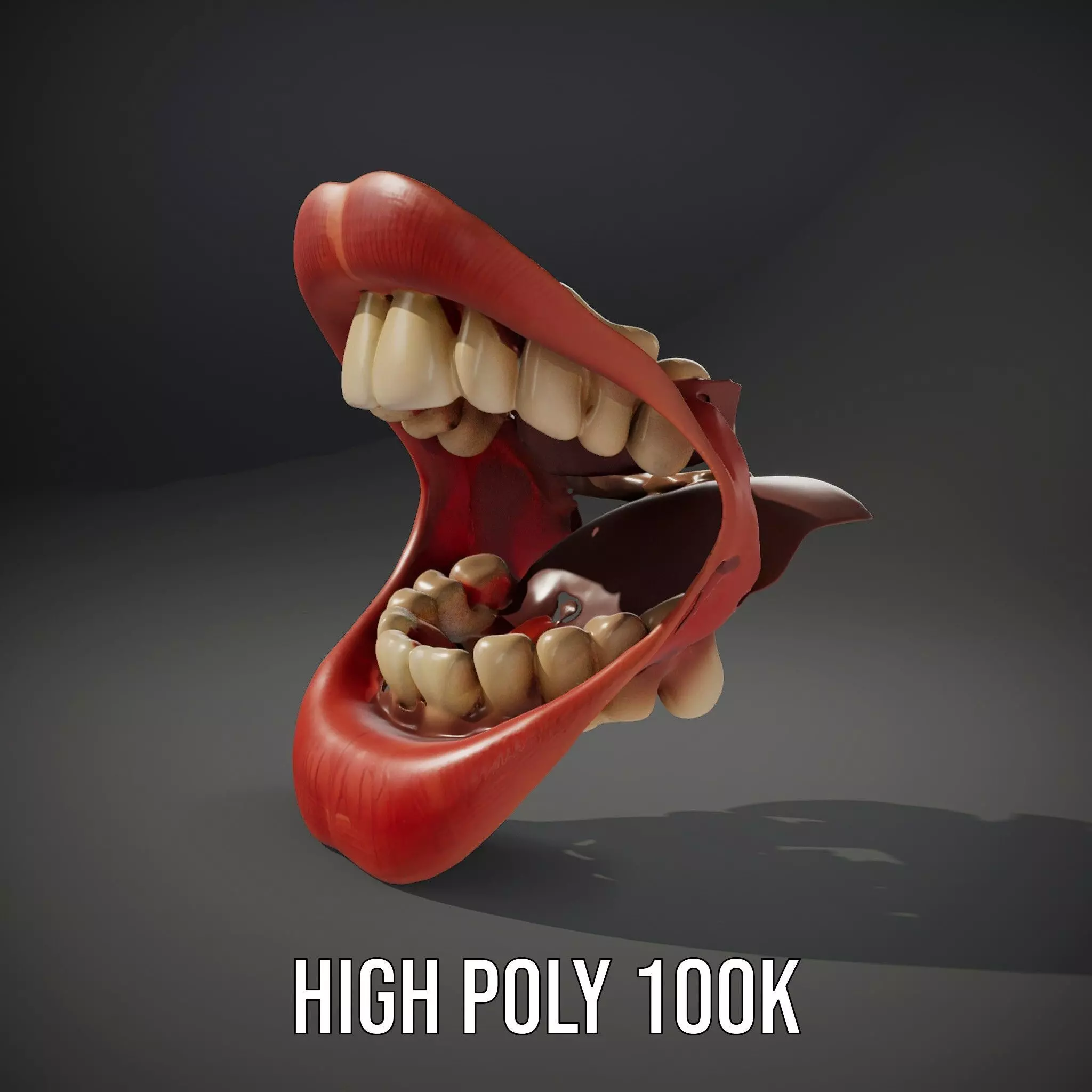 Realistic Human Mouth model pack Low-poly 3D model_10