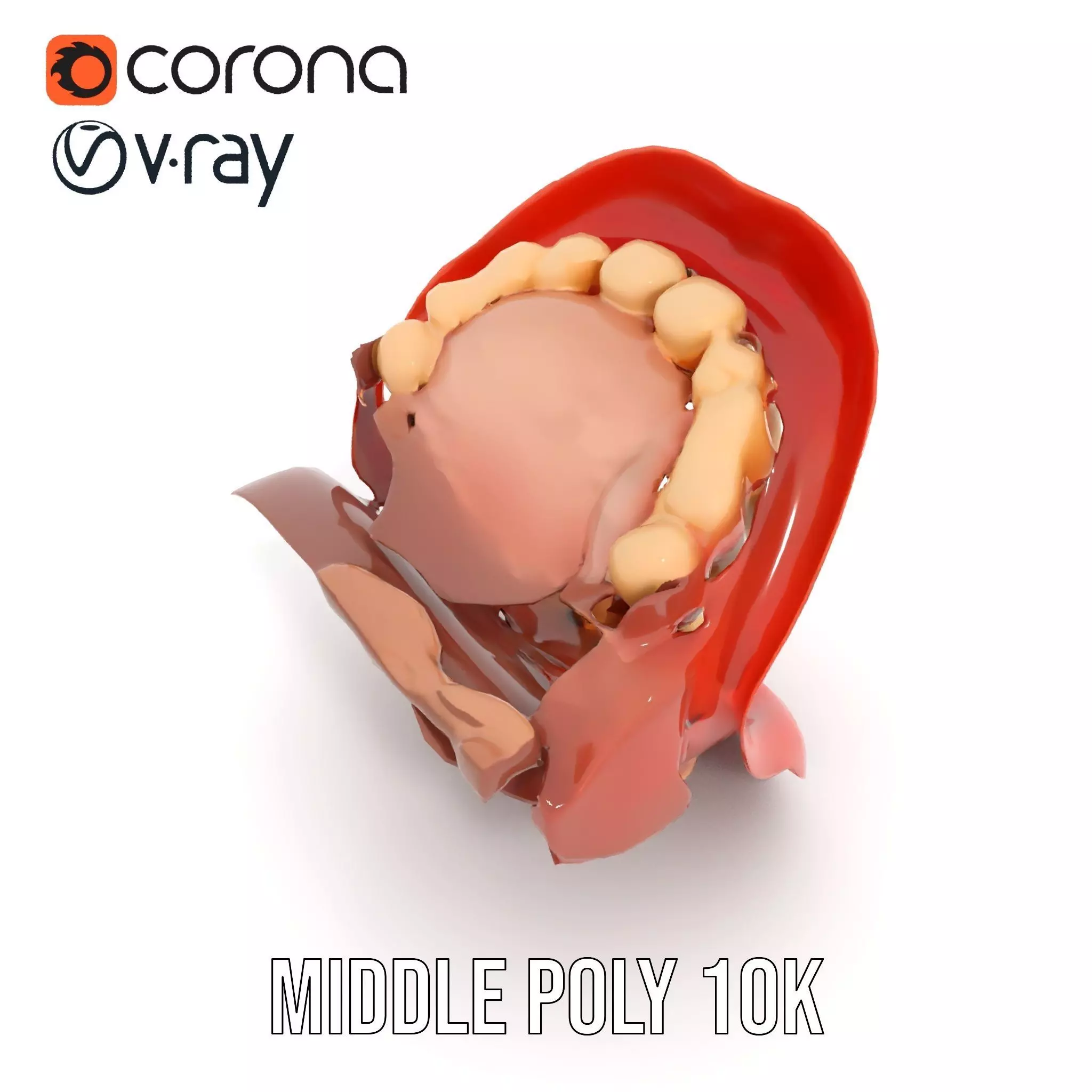 Realistic Human Mouth model pack Low-poly 3D model_11