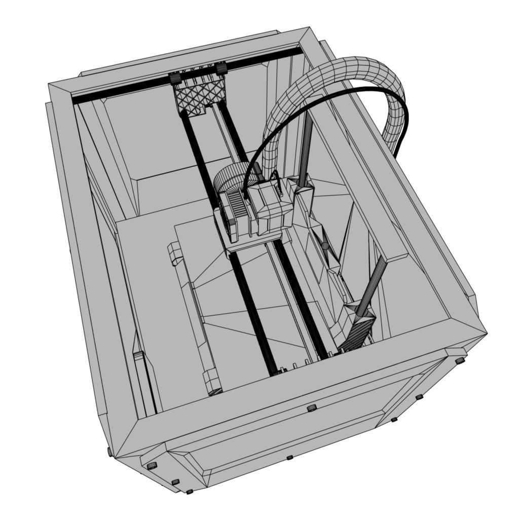 Makerbot Replicator 2 3d printer  Low-poly 3D model_5