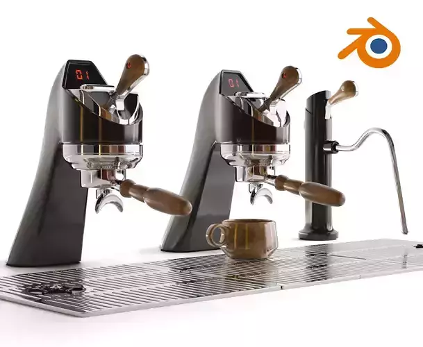 Modbar Coffeemachine for Coffeeshop Blender 3D model