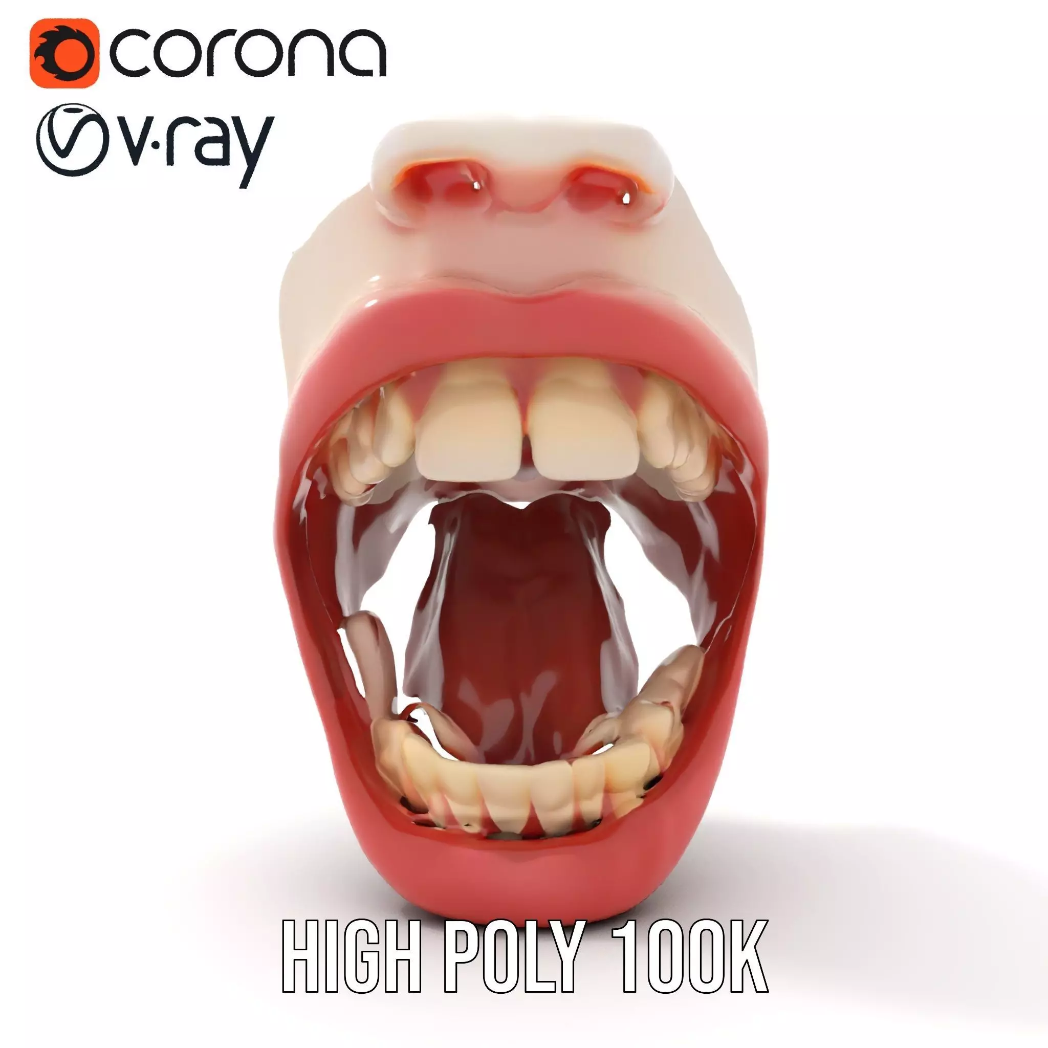 Realistic Human Mouth model pack Low-poly 3D model_13