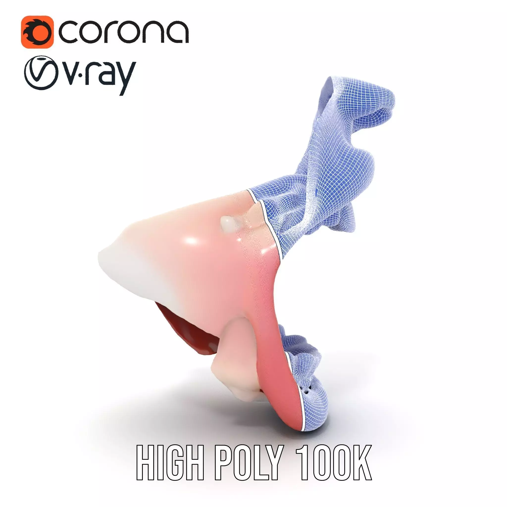 Realistic Human Mouth model pack Low-poly 3D model_29