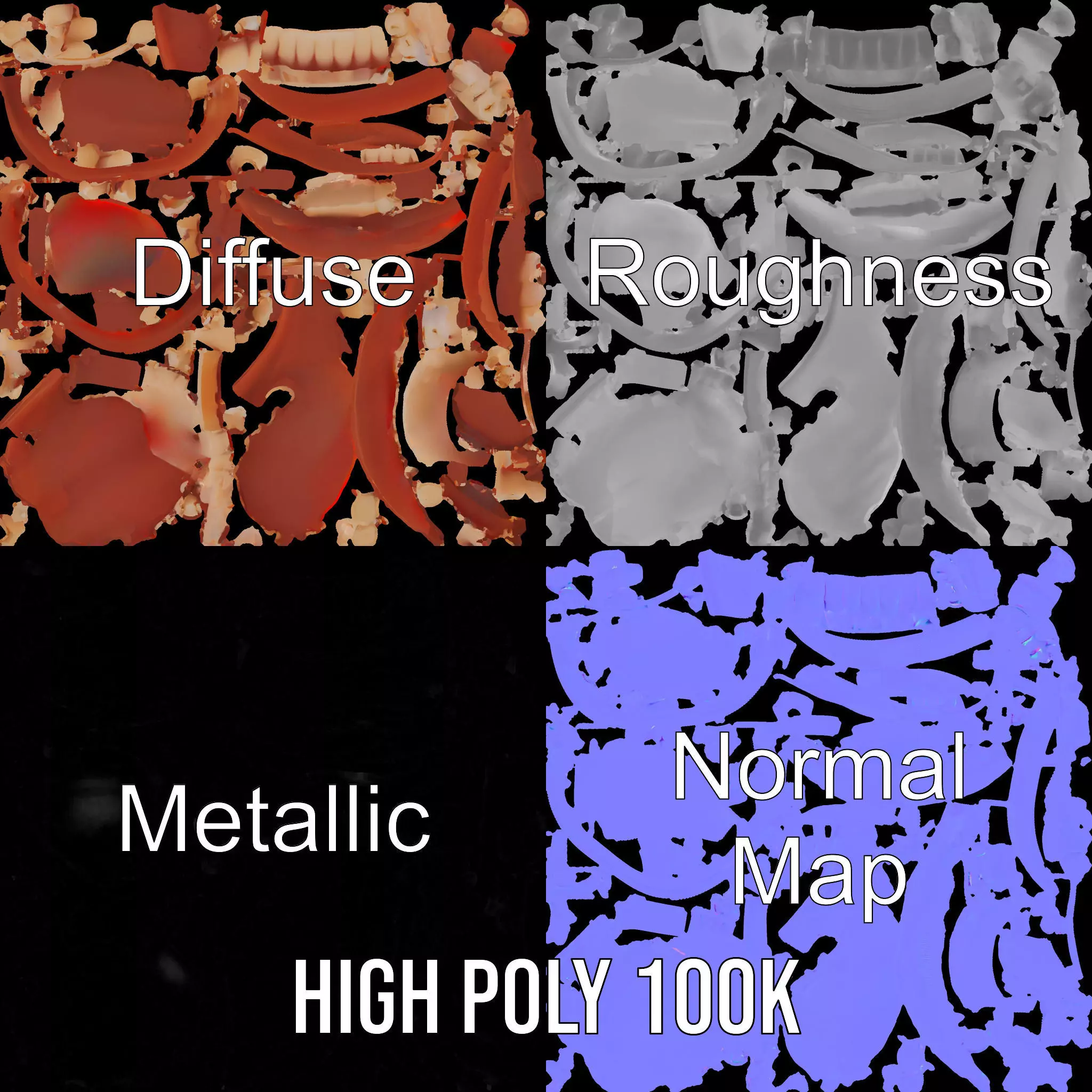 Realistic Mouth Anatomy model pack Low-poly 3D model_3