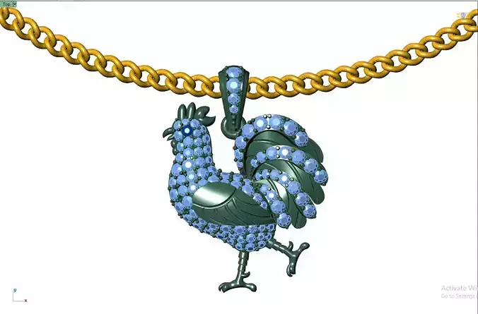 Chicken Diamond Pendant  