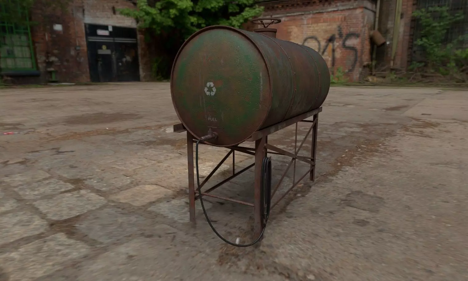 watertank Low-poly 3D model_0