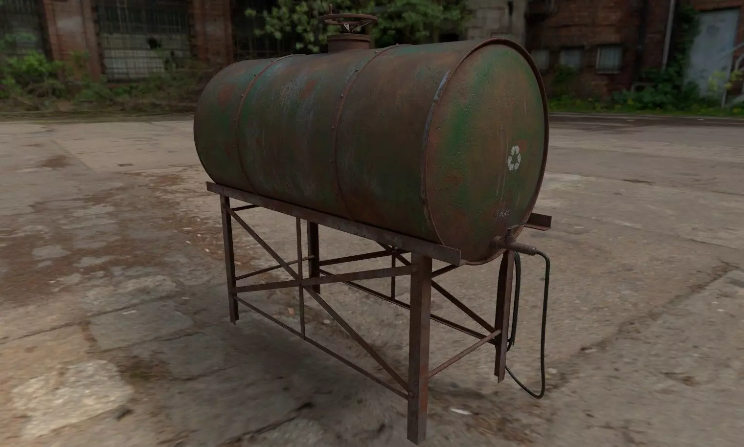 watertank Low-poly 3D model_1