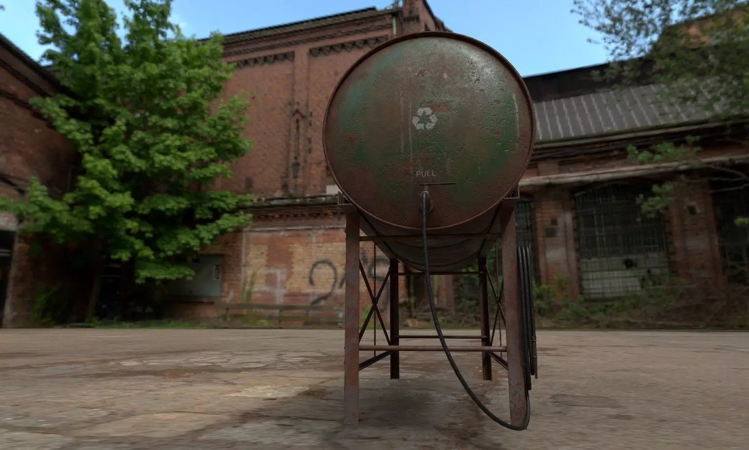 watertank Low-poly 3D model_2