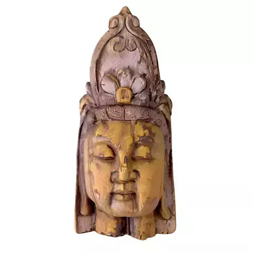 Vintage Wood Quan Yin Head