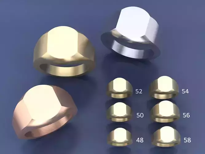 Men Signet Ring - Bold and Timeless 3D Printable Design