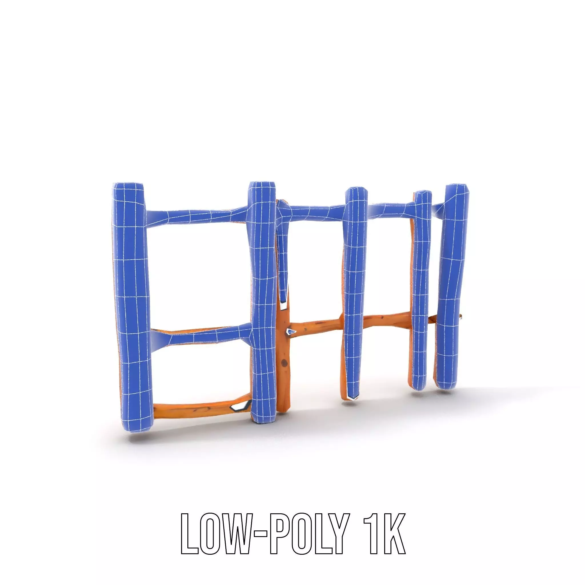 Natural Wood Fence model pack Low-poly 3D model_14