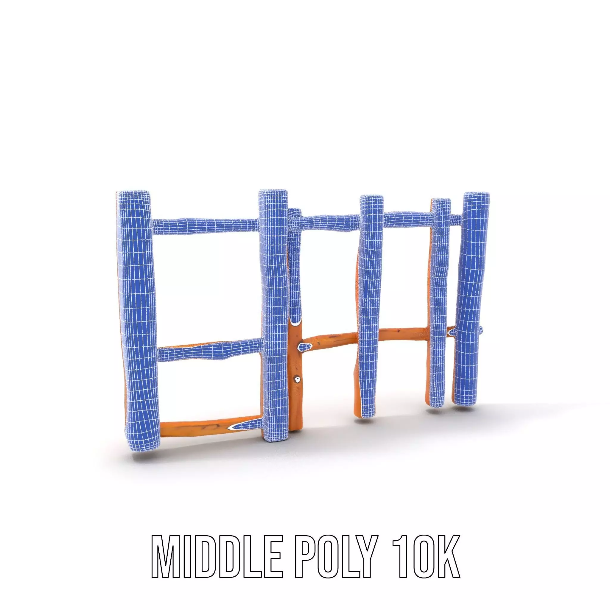 Natural Wood Fence model pack Low-poly 3D model_29