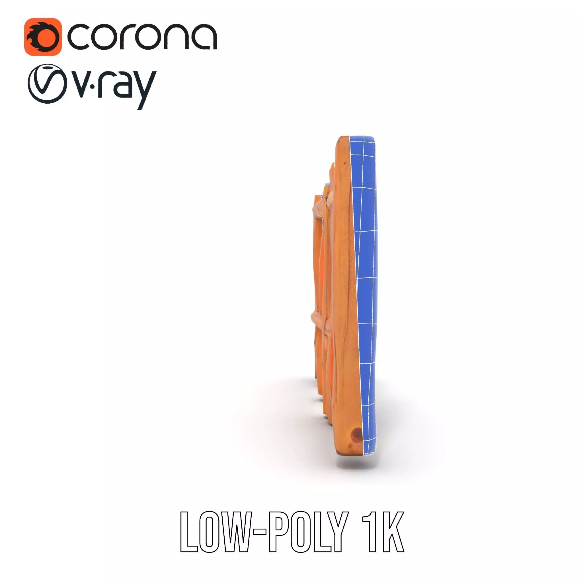 Natural Wood Fence model pack Low-poly 3D model_30