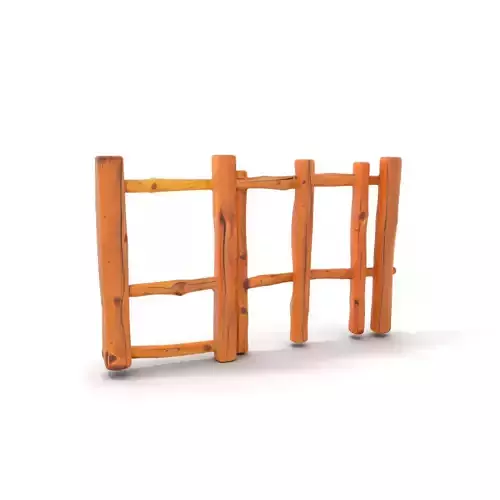 Natural Wood Fence model pack Low-poly 3D model
