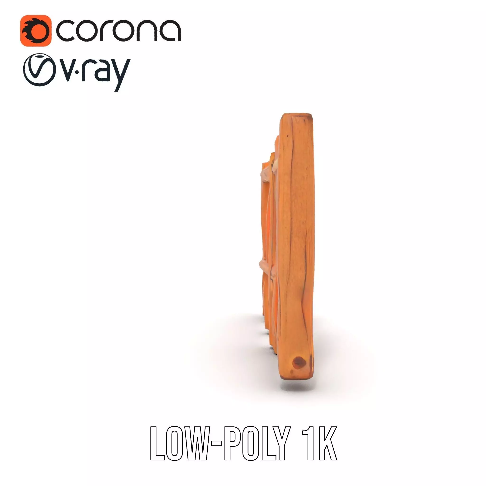 Natural Wood Fence model pack Low-poly 3D model_21