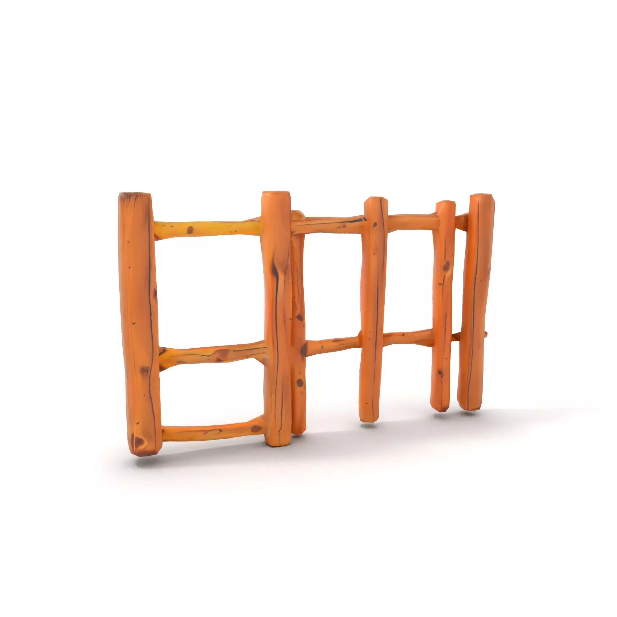 Natural Wood Fence model pack Low-poly 3D model_12