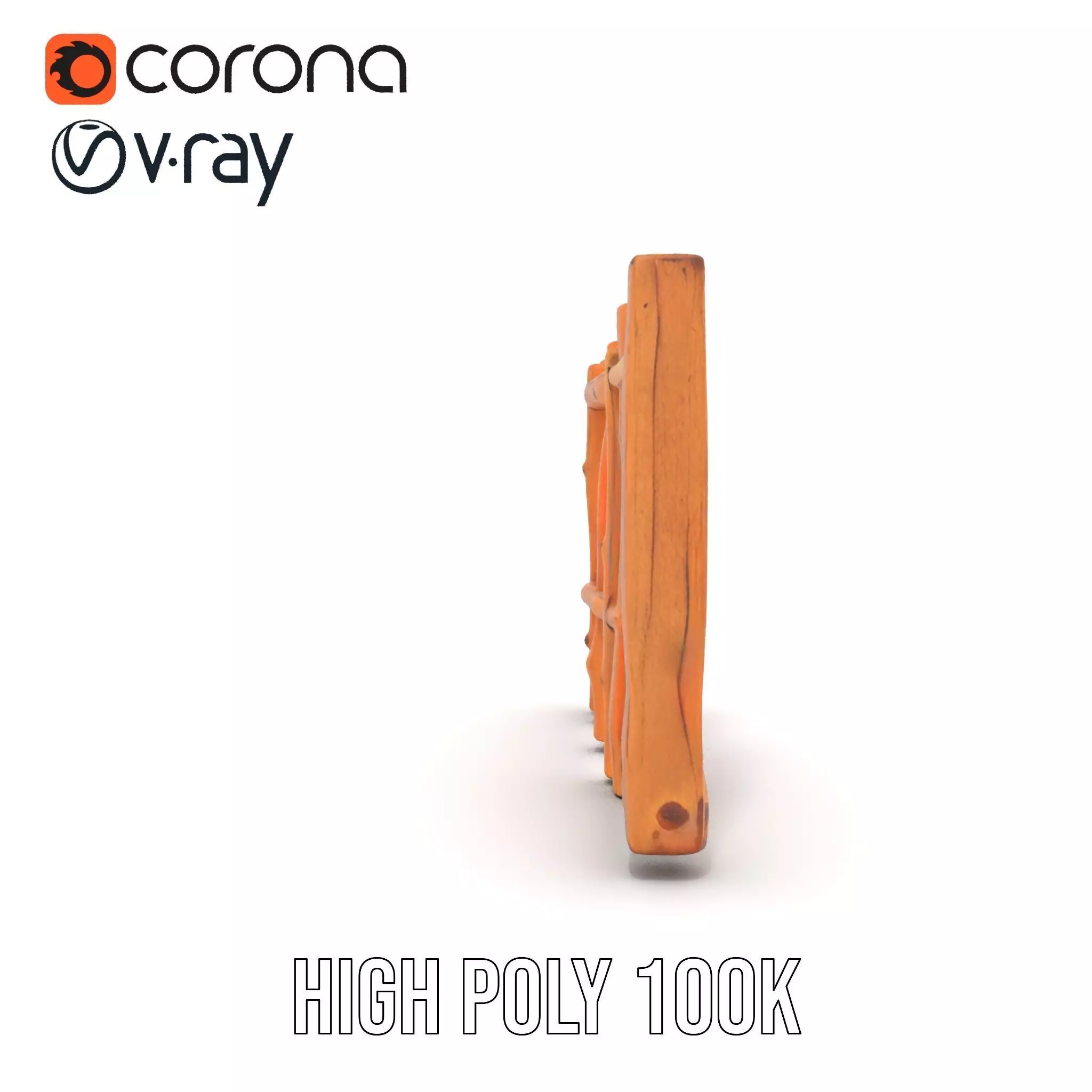 Natural Wood Fence model pack Low-poly 3D model_28