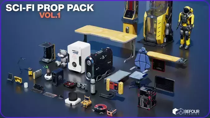 SCI-FI PROP PACK VOL 1 Low-poly 3D model