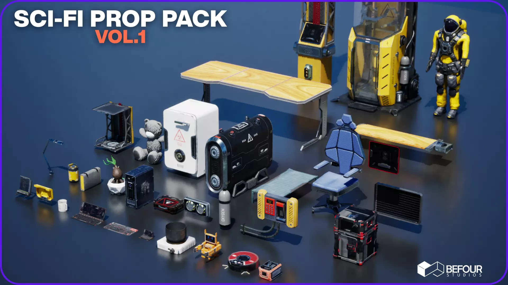 SCI-FI PROP PACK VOL 1 Low-poly 3D model_0